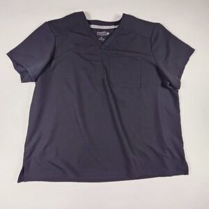 Fabletics‎ Women's Scrub Top Size 3XL Black Stretch Medical Nursing